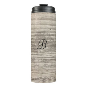 Termo Monograma Zen Madera Grano Negro Marrón
