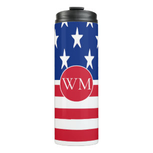 Termo Monogramación de la bandera norteamericana de Esta