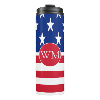 Termo Monogramación de la bandera norteamericana de Esta