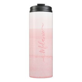 Termo Monogramación de personalizado negro rosa