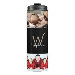 Termo Monogramado 10 Collage de fotos negro