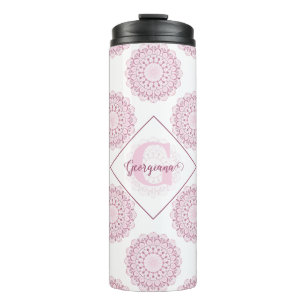 Termo Monogramado Confetti Rosa Lace Polka Dot Mandala
