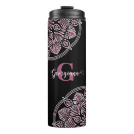 Termo Monogramado Dusky Rosa Fronteras Florales Dot Mand