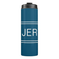 Monogramado Iniciales Blue Travel Drinkware Café