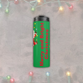 Termo Monogramado Merry & Bright on Green |