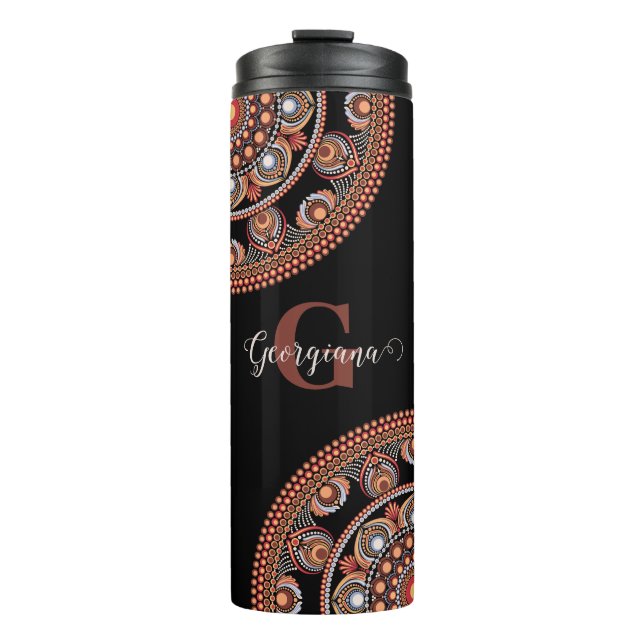 Termo Monogramado Safari Sunset Bohemian Dot Mandala (Anverso)