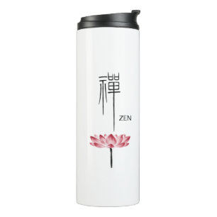 Termo Monogramas de caligrafía china Zen Lotus Kanji
