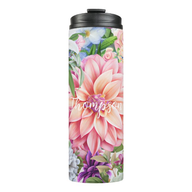 Termo Monogramo de la caligrafía flor amante moderno (Anverso)