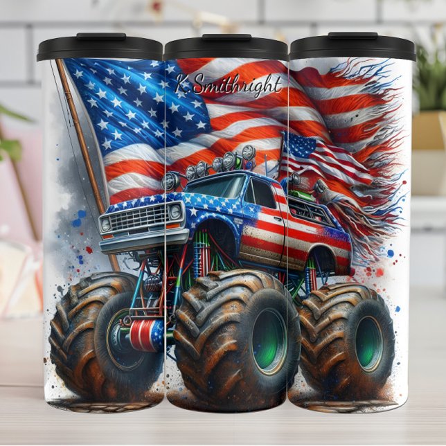 Termo Monster Truck Bandera Americana Splash (Subido por el creador)