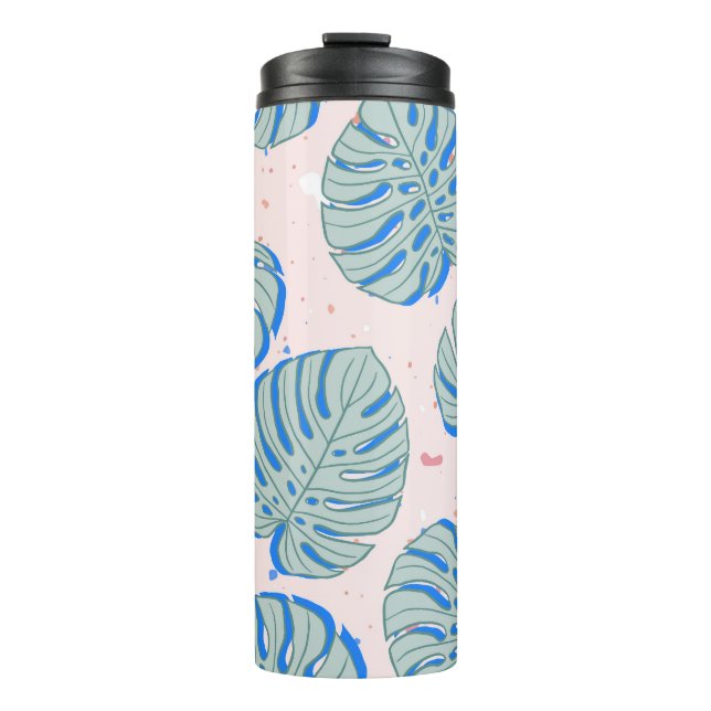 Termo Monstera tropical: Patrón de cosecha Terrazzo (Anverso)