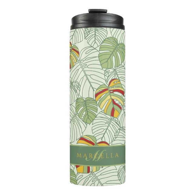 Termo Monstera Tropical Personalizada Deja Tumbler (Anverso)
