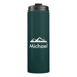 Termo Montaña Verde Esmeralda Personalizada Hecha a Medi