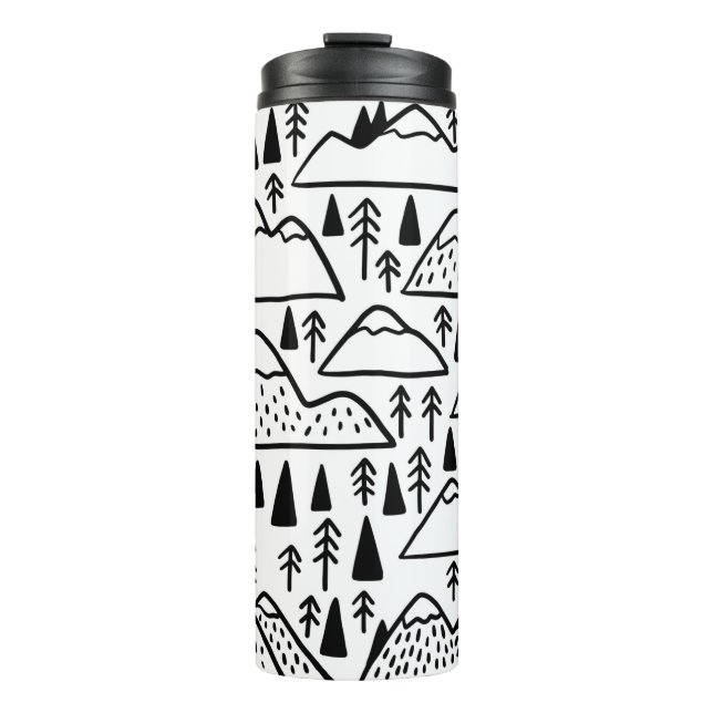 Termo Montañas dibujadas a mano. colección con montaña (Anverso)