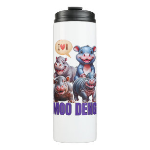 Termo Moo Deng Baby Hippo Moo Deng Bouncy Cute Moo Dang