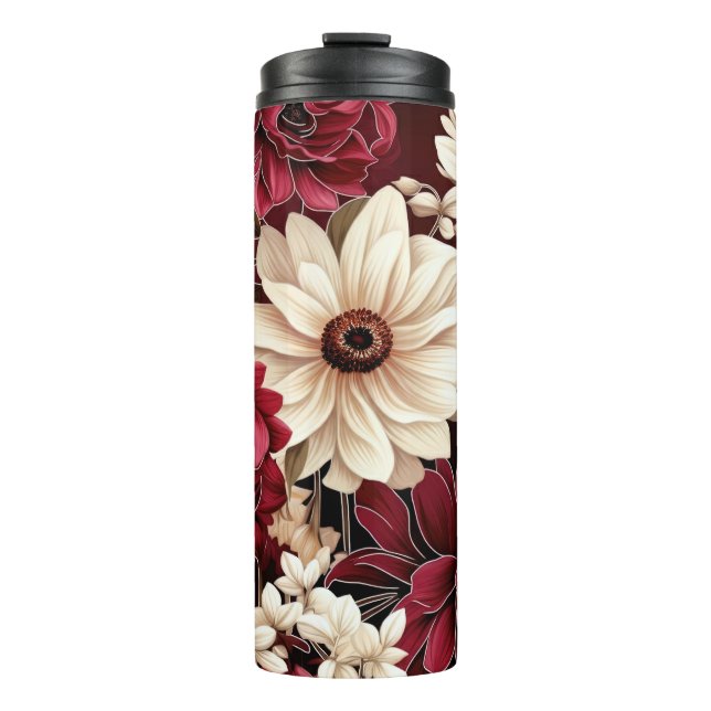 Termo Moody Burgundy y Cream Florals (Anverso)