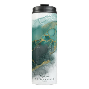 Termo Moody Ink EmeraldGold Wedding Party ID988