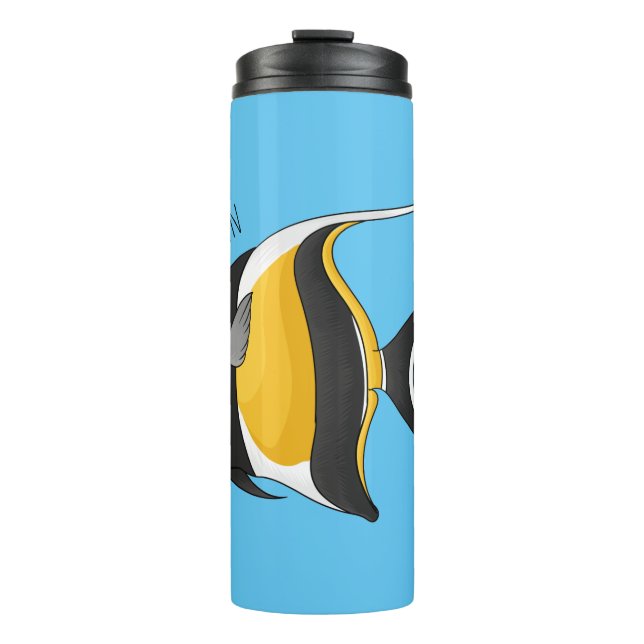Termo Moorish idol fish cartoon illustration  (Anverso)