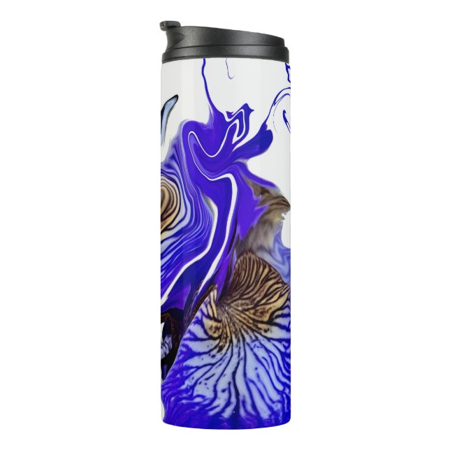 Termo Morado Iris Flower Swirls (Rotado hacia la derecha)