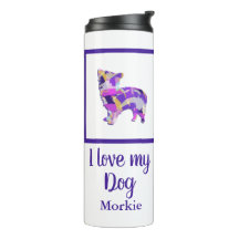 Morkie Cute Dog Silhouette Purple PY&B