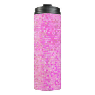 Termo Mosaico abstracto brillante rosa con brillo