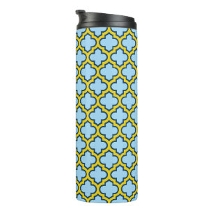 Termo Mosaico azul y amarillo, Entramado, Quatrefoil