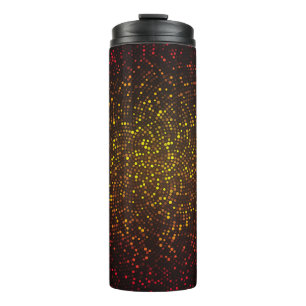 Termo Mosaico brillante, fondo amarillo-rojo oscuro.