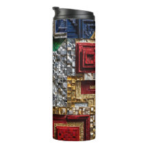 Mosaico cuadrado gigante esmeralda dorado marfil r