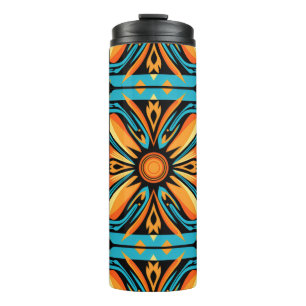 Termo Mosaico decorativo Naranja amarillo azul