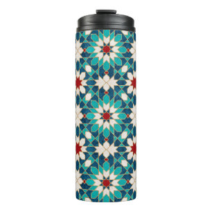 Termo Mosaico marroquí de mármol blanco Verde azulado az