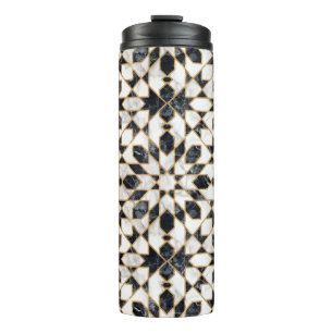Termo Mosaico marroquí de mármol blanco y negro