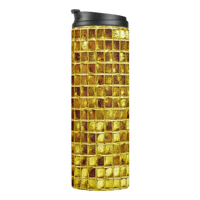 Termo Mosaicos de oro Elegante lujo moderno (Rotado hacia la derecha)