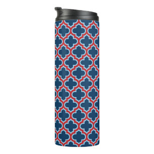 Termo Mosaicos marroquíes azules y rojos, Entramado, Cua