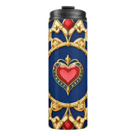 Termo Motif Golden Framed Heart Con Diseño Ornate