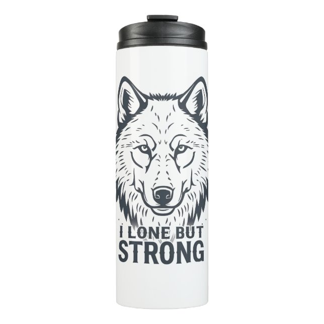 Termo Motivational "Lone But Strong" Lone Wolf (Anverso)