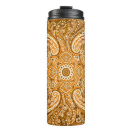 Termo Motivo de Paisley Dorado Monocromático