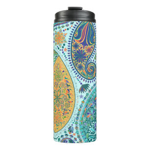Termo Motivo floral vintage de Paisley de origen étnico