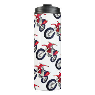Termo Moto de tierra roja fondo de color personalizado
