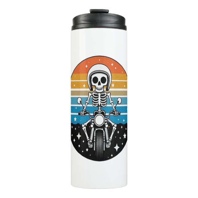 Termo Motocicleta alada de la llama Skull Biker (Anverso)
