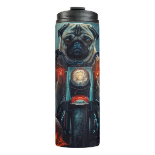 Termo Motocicleta Pug Riding Halloween Scary