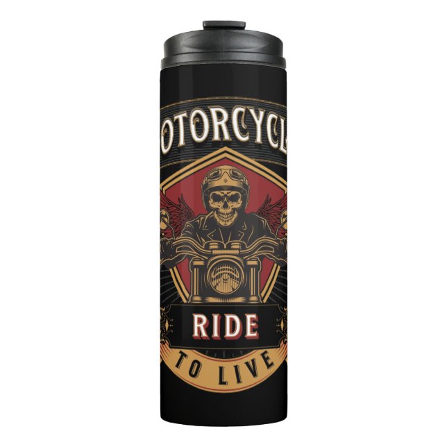 Termo Motocicletas Skull Ride Para Vivir (Anverso)
