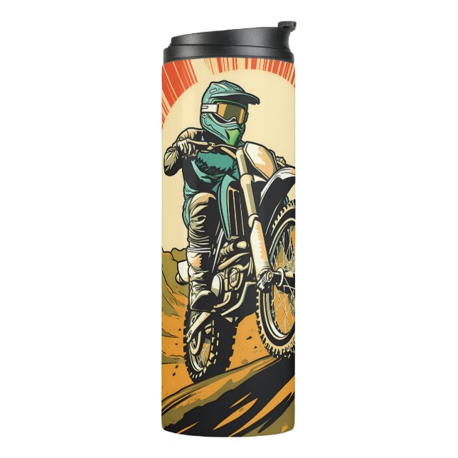 Termo Motocross de texto y nombre personalizado (Rotado hacia la izquierda)