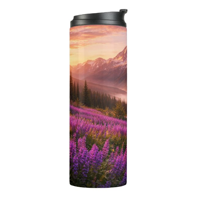 Termo Mountains and Wildflowers - 16 oz Thermal Tumbler (Rotado hacia la izquierda)