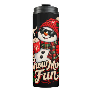 Termo Mucha Diversión en la Nieve - Hombre de Nieve Retr