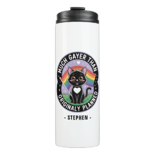 Termo Mucho Gayer - Gracioso gato negro lindo orgullo LG