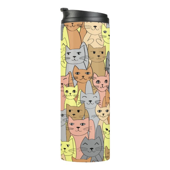 Termo Muchos Gatos Coloridos Diseñan Tumbler Termal (Rotado hacia la derecha)