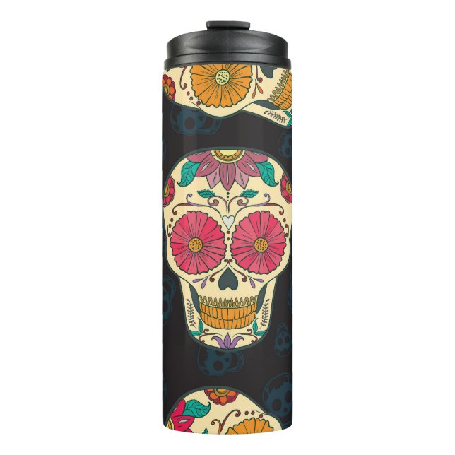 Termo Muertos Skulls: Elegancia vintage sin foco. (Anverso)