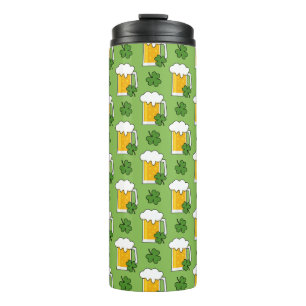 Termo Mug de cerveza irlandesa con patrón de amante de S