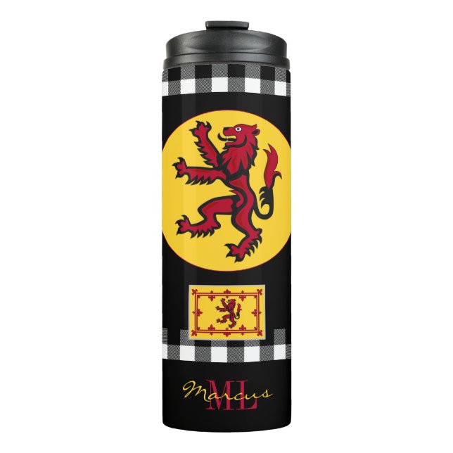 Termo Mug de Escocia Patriótica, Bandera Escocesa, Rampa (Anverso)