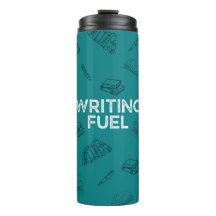 Mug de viaje de combustible de escritura verde azu