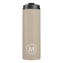 Termo Mug de viaje de estilo minimo beige monograma